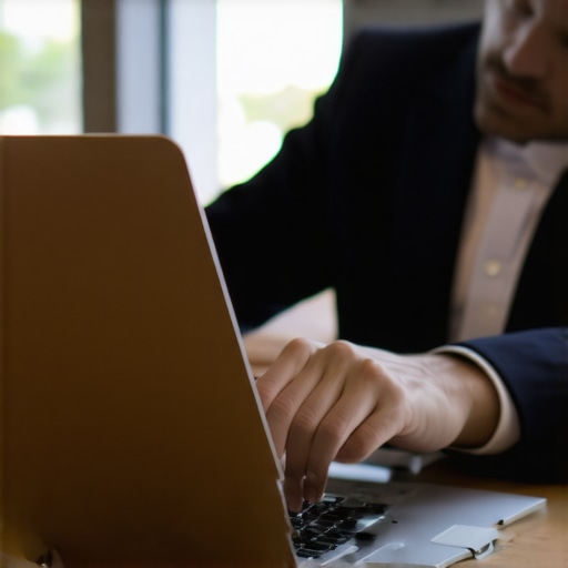 Secure Reservation Check Traveler verifying reservation security on a laptop