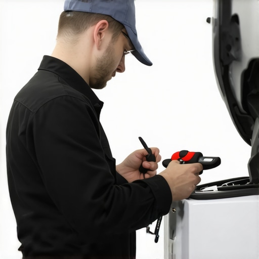 Vehicle Maintenance and Driver Oversight Driver inspecting vehicle during maintenance check.