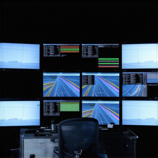 Control room with screens displaying real-time traffic and ride data.