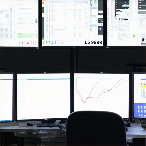 Integration of Advanced Technology and Driver Certification in Transportation Modern control room displaying traffic analytics and drivers engaging in certification training.