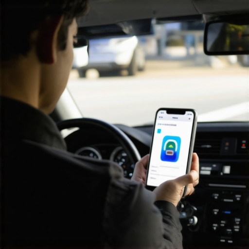 Driver Verification for Safe Rides Driver verifying passenger identity using a secure app on smartphone, highlighting safety and trust in transportation