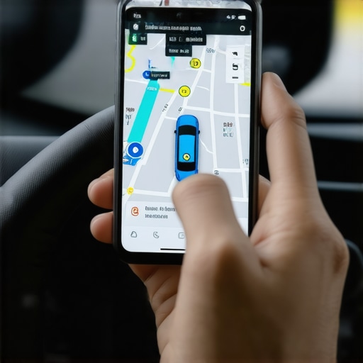 Person monitoring their ride on a smartphone app with live driver updates