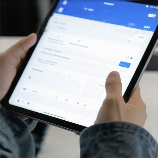 Managing Reservations with High-Tech Tools Person using a tablet with reservation management software and security interface on screen.