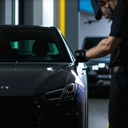 Driver inspecting vehicle for safety before a ride