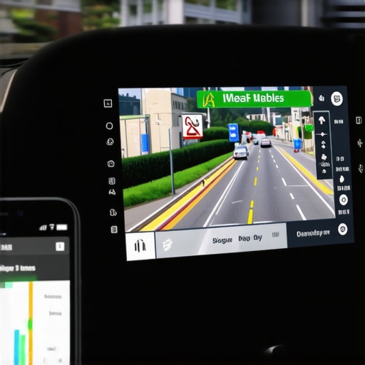 GPS device showing traffic congestion and route planning on a digital display.