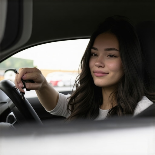 A professional driver showing safety credentials to a passenger for verification