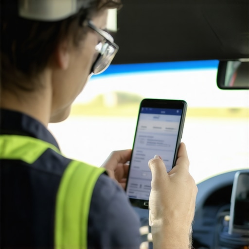Driver verifying safety with digital tools and passenger during reservation