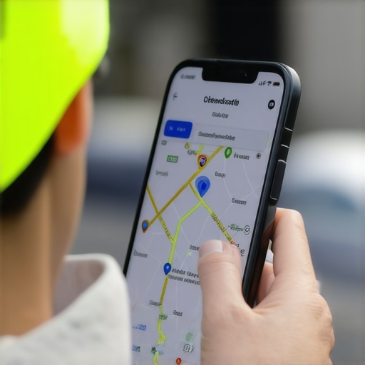 A person using a mobile app to verify ride safety and details before pickup