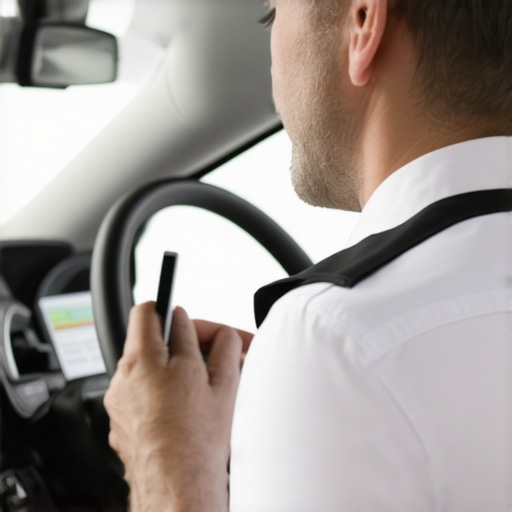 Driver confirming passenger identity and vehicle details before ride