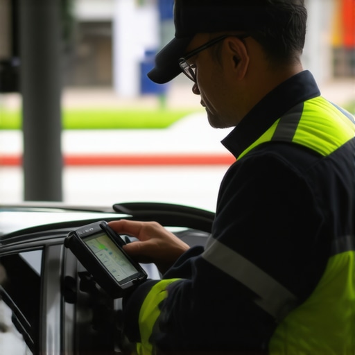 Ensuring Long-Term Reliability with Proper Maintenance Driver inspecting vehicle safety features and using GPS in city