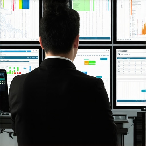 A person monitoring reservation tools on multiple screens, representing system maintenance and oversight.