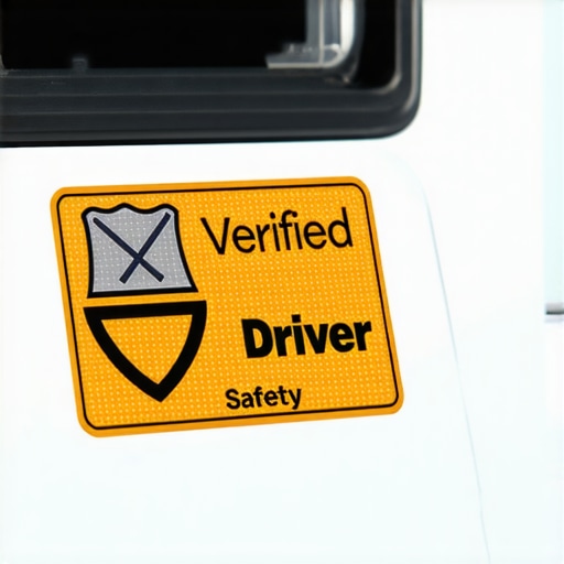 Verified Driver Safety Badge Close-up of a physical safety badge and hologram for driver verification.