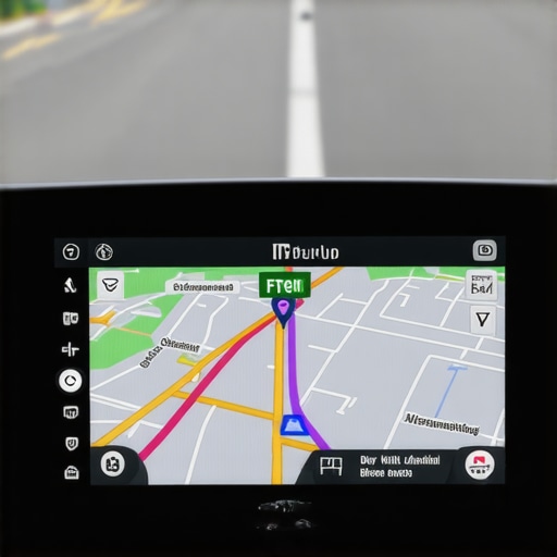 Close-up of Garmin DriveSmart GPS showing traffic-aware route on dashboard.