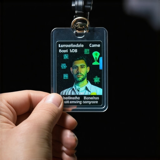 A driver displaying a legitimate badge with hologram security features