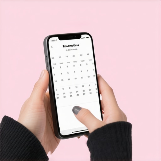 Person scheduling reservation reminders on a smartphone calendar