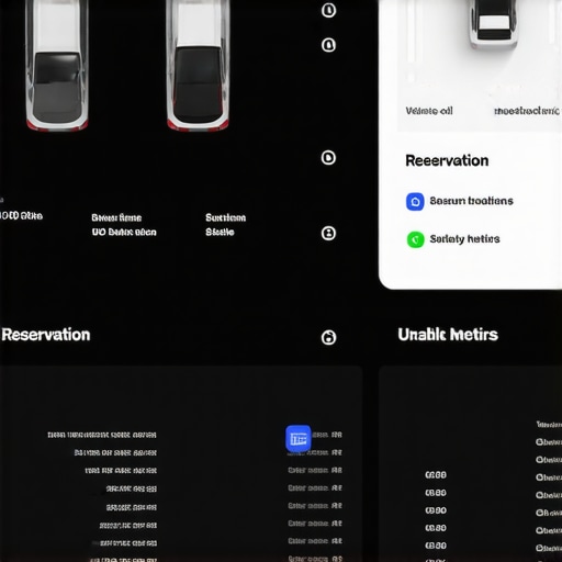 A modern management system showing vehicle locations and reservation details.