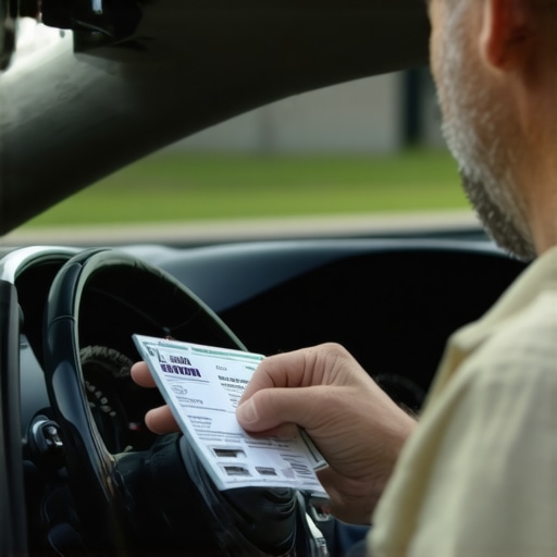 Driver verifying ID and license plate to ensure safety before pickup