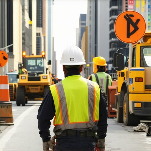 A skilled driver confidently navigating city detours with construction signs visible