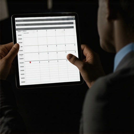 Person resolving scheduling conflict on tablet