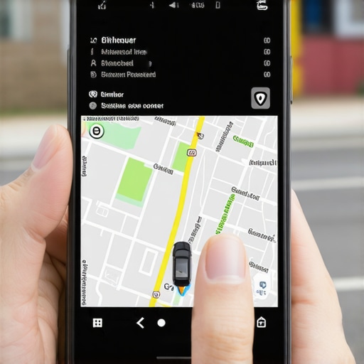 Smartphone screen showing live vehicle location and route details, ensuring on-time pickup