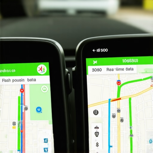 A GPS device and smartphone showing navigation data used for maintaining reservation reliability.