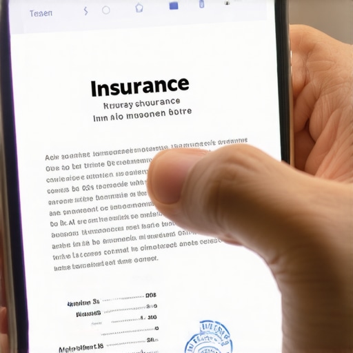 Person checking driver's insurance details on a mobile device to ensure authenticity.