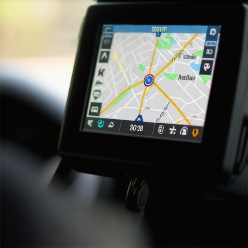 Advanced GPS Device for Reliable Navigation A GPS navigation device showing offline maps installed, used for maintaining punctual private rides