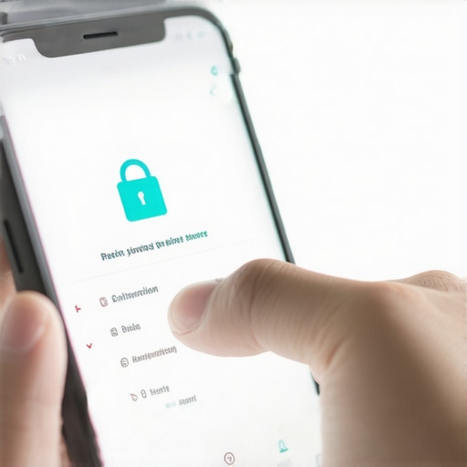 Person reviewing privacy settings on a smartphone to protect personal data.