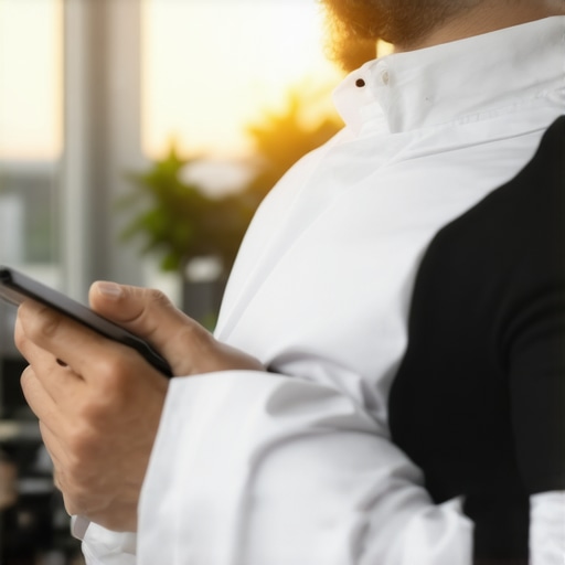 Digital Reservation Tools in Action A person managing reservations and vehicle tracking on a tablet in a professional setting