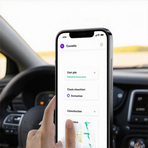 A driver reviewing detailed gate instructions on a mobile device before arrival.
