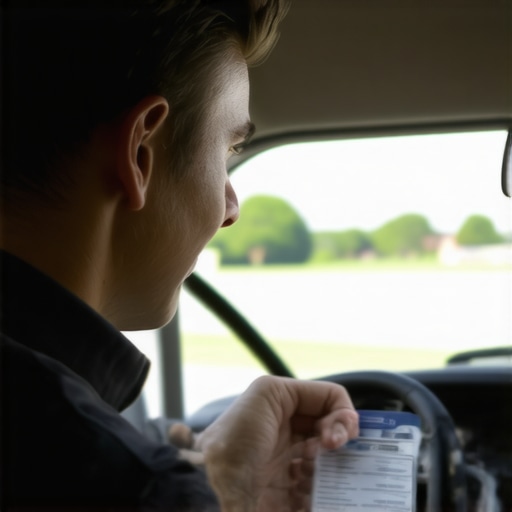 Professional driver confirming passenger identity before ride.