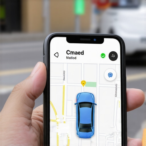 A smartphone screen showing real-time GPS tracking of a private driver approaching a destination