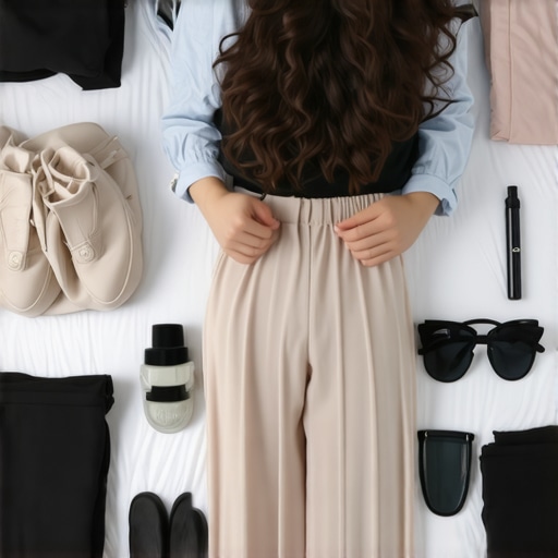 Person organizing clothes and packing a bag the night prior to ensure a smooth morning