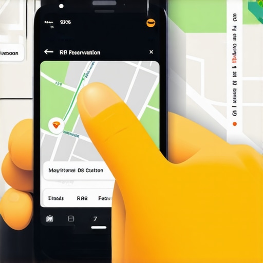 Person adjusting ride details on a mobile app with map and GPS view