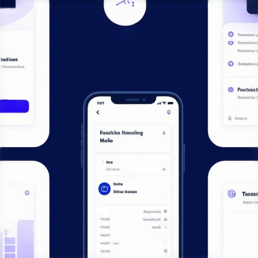 Illustration of a traveler managing reservations and tracking their ride on a smartphone.