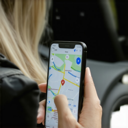 A person viewing live GPS route information on a mobile device during ride planning