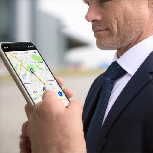 Person managing last-minute route change with real-time navigation on phone.