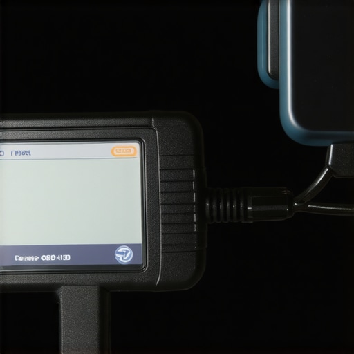 Diagnostic tool connected to a car's port for maintenance