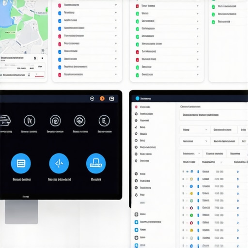 Professional car service dispatch system showing real-time tracking and security data.