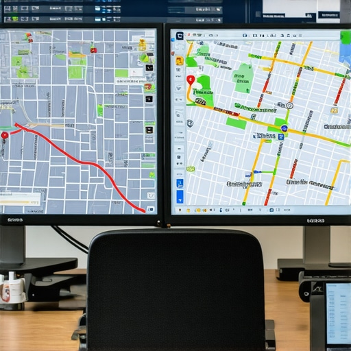 A professional dispatch center monitoring vehicle progress and traffic for hourly transportation safety.