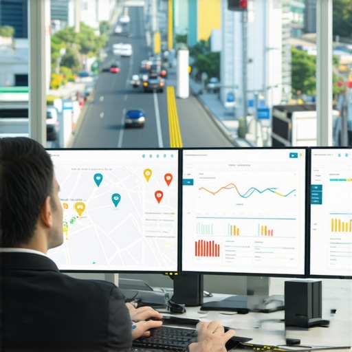 Professional dispatcher using real-time vehicle tracking data for hourly car service.