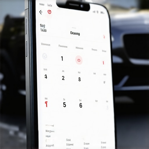 Smartphone showing synchronized calendar and secure transport app for professional logistics.