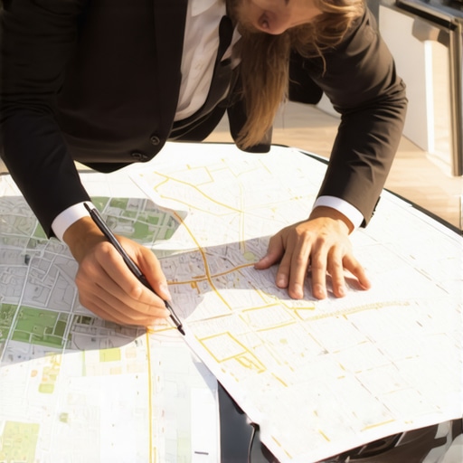 Chauffeur Planning Route with Paper Map A professional driver manually planning a backup route on a physical map to ensure on-time arrival.