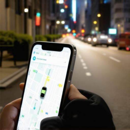 Smartphone screen showing an inaccurate GPS location for a ride-hailing app