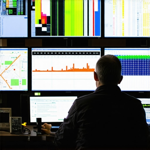 Human-Centric Dispatching Control Room A professional dispatcher monitoring live vehicle data for on-time arrivals