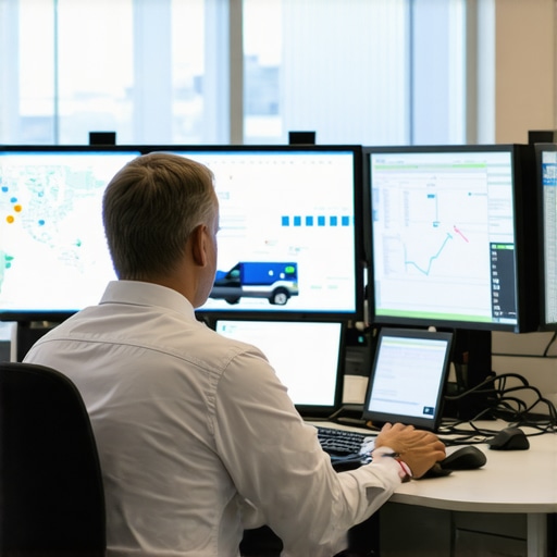 A professional dispatcher managing hourly reservations and flight tracking for passenger safety.