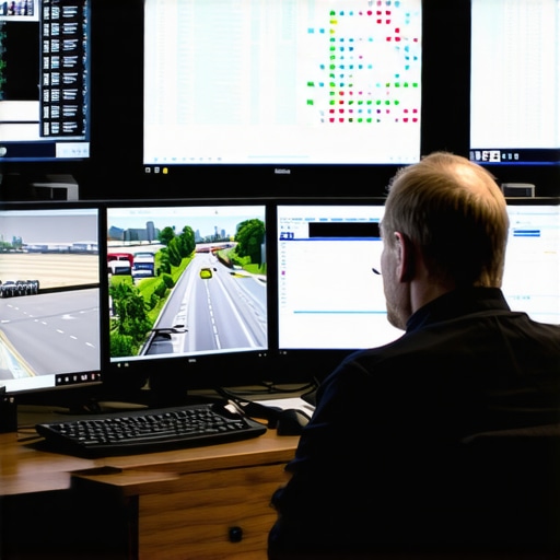 Human dispatchers monitoring real-time travel safety A professional dispatcher analyzing live traffic data for private car reservations