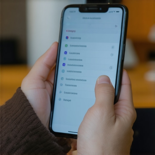 A smartphone user restricting location permissions in the settings menu