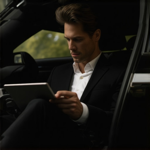 Executive traveler using real-time tracking data in a private car
