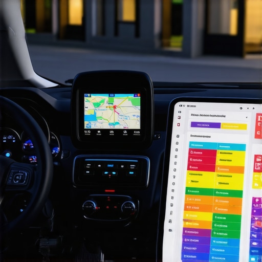 A high-tech driver dashboard featuring specialized GPS and scheduling software for hourly reservations.